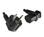 Síťový kabel CEE 7/7 90° na C13 90° vlevo, 0,75 mm², VDE, černý, délka 1,80 m